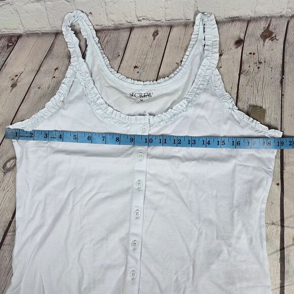 J. Crew Broken-in jersey button-front tank top with ruffle trim CK292 M NWT - Picture 8 of 10